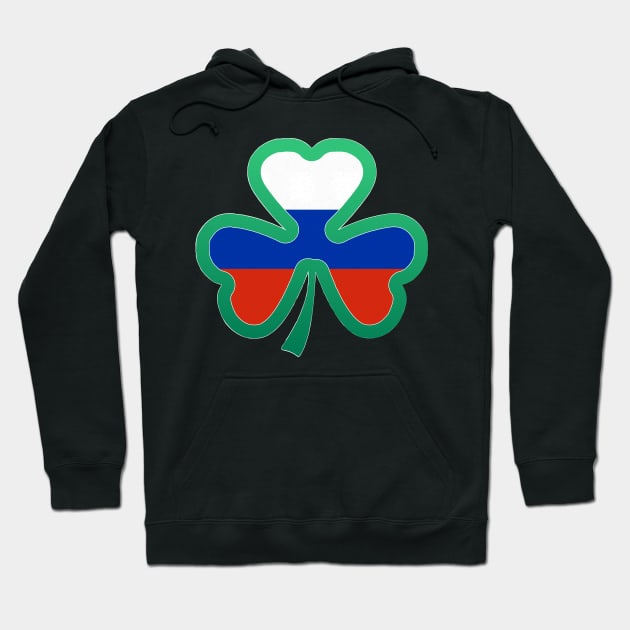 Russian Flag for st patricks day, Irish Shamrock Hoodie by Myteeshirts